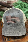 Ariat Men's Flag Embroidered Oilskin Brown Cap-Men's Ball Cap-M&F-Gallop 'n Glitz- Women's Western Wear Boutique, Located in Grants Pass, Oregon