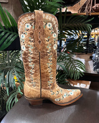 Floral Embroidered Distressed Snip Toe Boot by Corral Boots-Women's Boot-Corral Boots-Gallop 'n Glitz- Women's Western Wear Boutique, Located in Grants Pass, Oregon