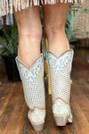 White Glitter Woven Snip Toe Toe Boot by Corral-Women's Boot-Corral Boots-Gallop 'n Glitz- Women's Western Wear Boutique, Located in Grants Pass, Oregon