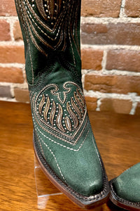 Green and Copper Embroidered Snip Toe Boot by Corral Boots-Women's Boot-Corral Boots-Gallop 'n Glitz- Women's Western Wear Boutique, Located in Grants Pass, Oregon