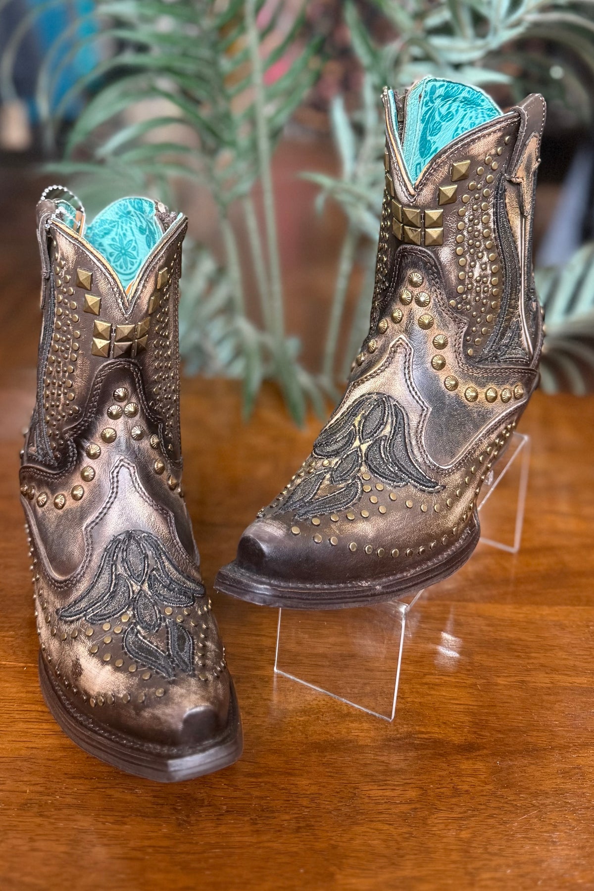 Black and Brown Snip Toe Boot by Corral Boots-Women's Boot-Corral Boots-Gallop 'n Glitz- Women's Western Wear Boutique, Located in Grants Pass, Oregon