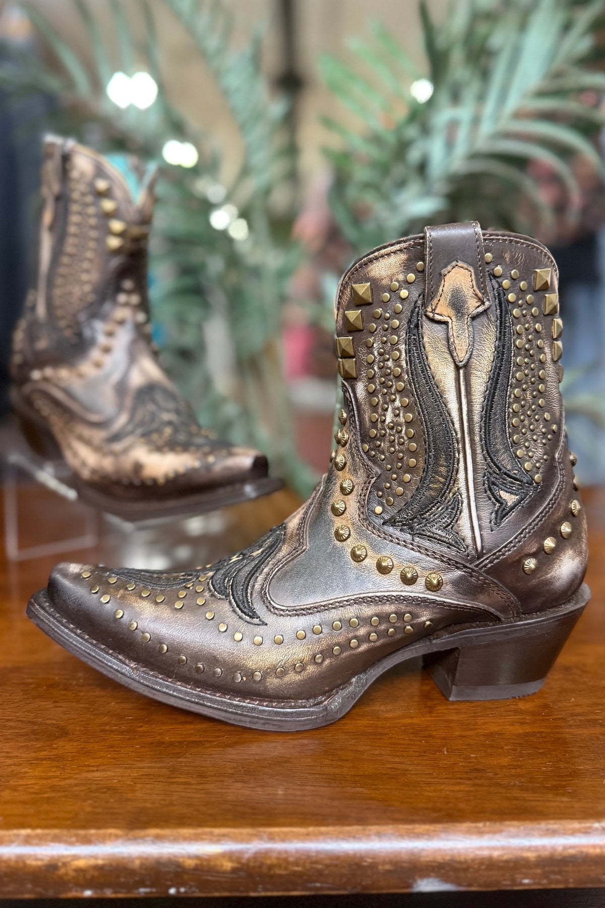 Black and Brown Snip Toe Boot by Corral Boots-Women's Boot-Corral Boots-Gallop 'n Glitz- Women's Western Wear Boutique, Located in Grants Pass, Oregon