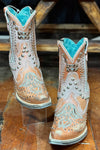 Bronze Overlay and Embroidered Snip Toe Boot by Corral Boots-Women's Boot-Corral Boots-Gallop 'n Glitz- Women's Western Wear Boutique, Located in Grants Pass, Oregon
