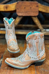 Bronze Overlay and Embroidered Snip Toe Boot by Corral Boots-Women's Boot-Corral Boots-Gallop 'n Glitz- Women's Western Wear Boutique, Located in Grants Pass, Oregon