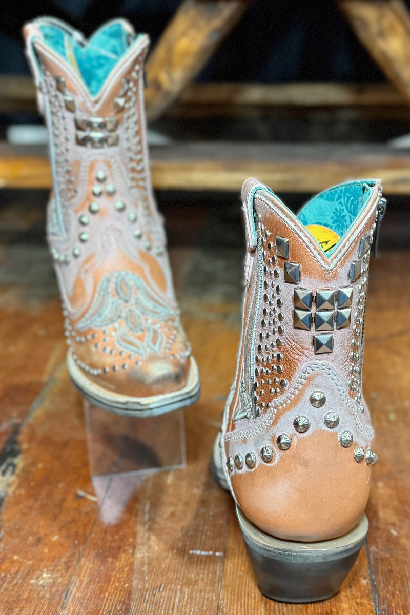 Bronze Overlay and Embroidered Snip Toe Boot by Corral Boots-Women's Boot-Corral Boots-Gallop 'n Glitz- Women's Western Wear Boutique, Located in Grants Pass, Oregon