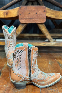 Bronze Overlay and Embroidered Snip Toe Boot by Corral Boots-Women's Boot-Corral Boots-Gallop 'n Glitz- Women's Western Wear Boutique, Located in Grants Pass, Oregon