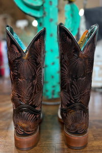 LD Black/Honey Floral Embroidered Square Toe Boot by Corral