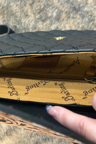 Tooled Flap Quilted Crossbody Bag-Purse-American Darling-Gallop 'n Glitz- Women's Western Wear Boutique, Located in Grants Pass, Oregon