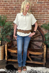 Soft and Airy Rolled Cuff Button Up-top-Allie Rose-Gallop 'n Glitz- Women's Western Wear Boutique, Located in Grants Pass, Oregon