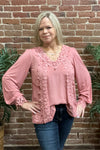 Floral Embroidered Top by POL-top-POL-Gallop 'n Glitz- Women's Western Wear Boutique, Located in Grants Pass, Oregon