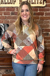 Patchwork Hoodie By Ampersand-Sweatshirt-Ampersand-Gallop 'n Glitz- Women's Western Wear Boutique, Located in Grants Pass, Oregon