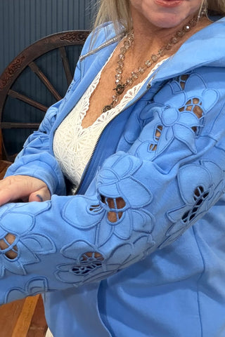 Blueberry Love Story Zip Up Hoodie by Ampersand-Hoodie-Ampersand-Gallop 'n Glitz- Women's Western Wear Boutique, Located in Grants Pass, Oregon