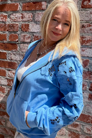 Blueberry Love Story Zip Up Hoodie by Ampersand-Hoodie-Ampersand-Gallop 'n Glitz- Women's Western Wear Boutique, Located in Grants Pass, Oregon
