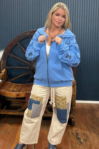 Blueberry Love Story Zip Up Hoodie by Ampersand-Hoodie-Ampersand-Gallop 'n Glitz- Women's Western Wear Boutique, Located in Grants Pass, Oregon