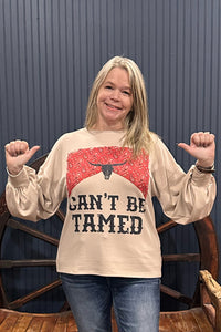 Can't Be Tamed Lightweight Sweatshirt-Graphic Tee-Avery-Gallop 'n Glitz- Women's Western Wear Boutique, Located in Grants Pass, Oregon