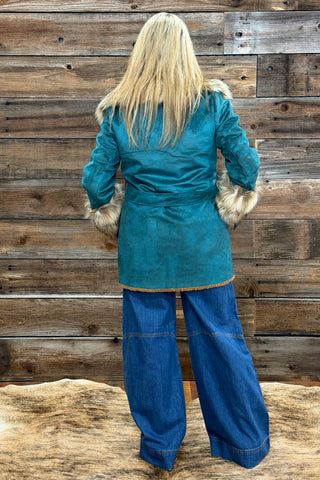 The Arna Faux Suede Wrap Jacket with Fur Collar-Jacket-Tasha Polizzi-Gallop 'n Glitz- Women's Western Wear Boutique, Located in Grants Pass, Oregon