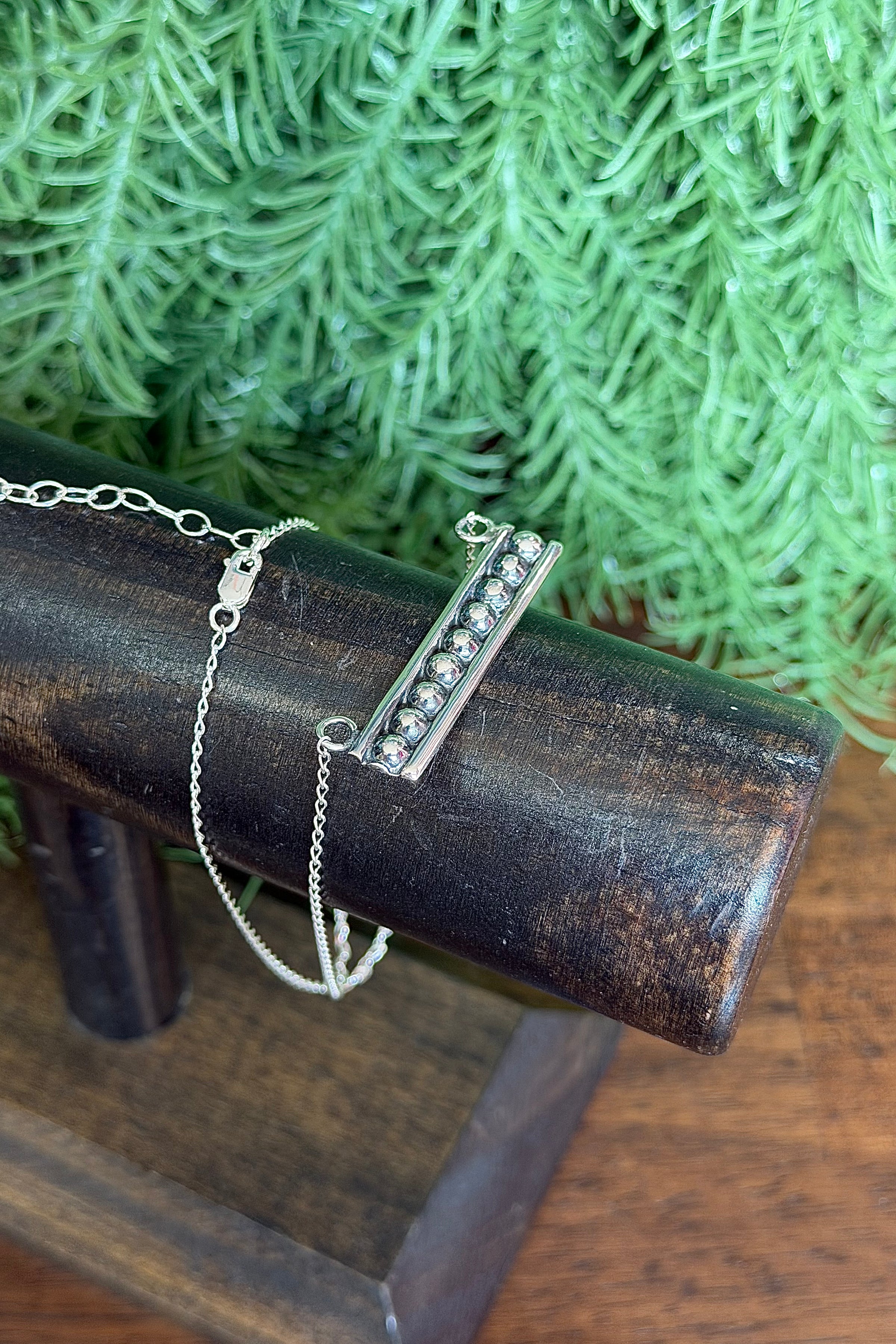 Sterling Silver Ball Bar Necklace-Jewelry-BOHO SOL-Gallop 'n Glitz- Women's Western Wear Boutique, Located in Grants Pass, Oregon