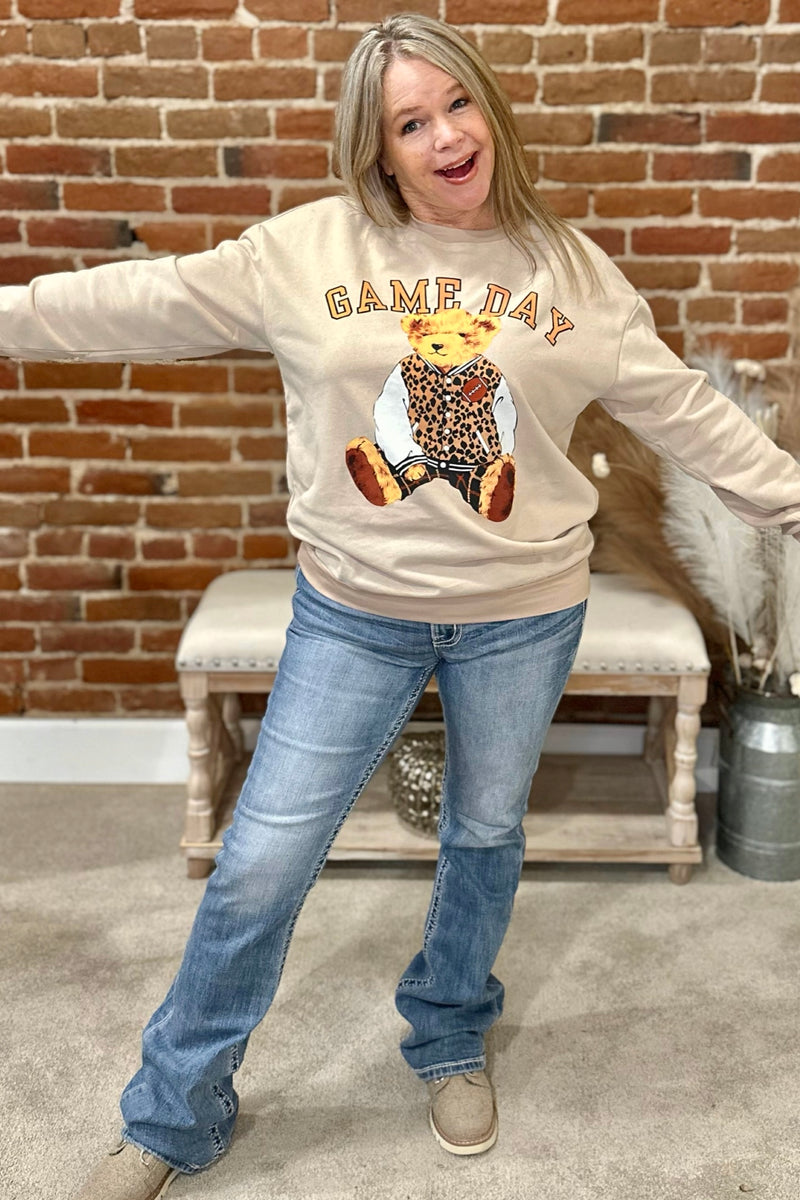 Benny The Bear "Game Day" Pullover-top-jess lea-Gallop 'n Glitz- Women's Western Wear Boutique, Located in Grants Pass, Oregon