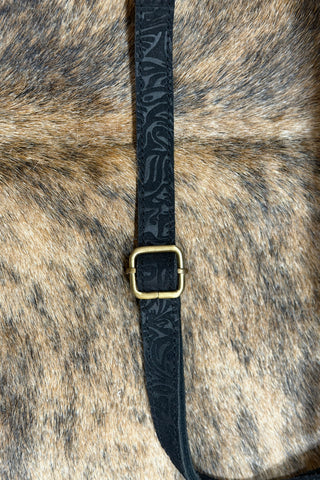 Black Suede And Silver Studs Crossbody