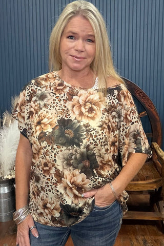 Bloom In Leopard Mesh Top-Mesh Top-Sterling Kreek-Gallop 'n Glitz- Women's Western Wear Boutique, Located in Grants Pass, Oregon