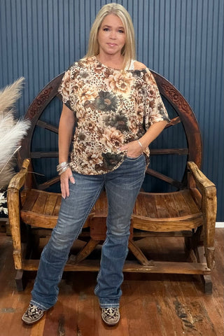 Bloom In Leopard Mesh Top-Mesh Top-Sterling Kreek-Gallop 'n Glitz- Women's Western Wear Boutique, Located in Grants Pass, Oregon