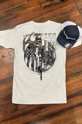 Hunting Stand Tee by Howitzer Oatmeal-Men's Graphic Tee-Howitzer-Gallop 'n Glitz- Women's Western Wear Boutique, Located in Grants Pass, Oregon