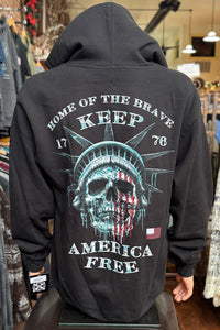 Mens LIBERTY SKULL Hoodie by Howitzer-Men's Graphic Hoodie-Howitzer-Gallop 'n Glitz- Women's Western Wear Boutique, Located in Grants Pass, Oregon
