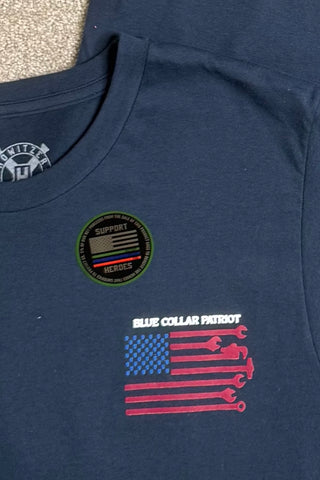 Mens BLUE COLLAR PATRIOT Tee by Howitzer-Men's Graphic Tee-Howitzer-Gallop 'n Glitz- Women's Western Wear Boutique, Located in Grants Pass, Oregon
