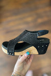 CARLEY By Corkys Black Crystal Wedge-Women's Shoes-Corkys-Gallop 'n Glitz- Women's Western Wear Boutique, Located in Grants Pass, Oregon