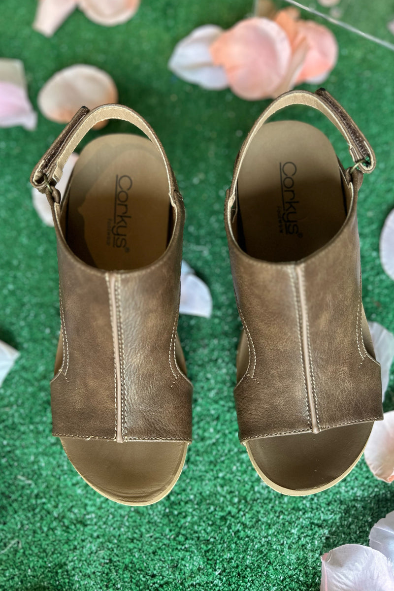 CARLEY By Corkys Rustic Brown Wedge-Women's Shoes-Corkys-Gallop 'n Glitz- Women's Western Wear Boutique, Located in Grants Pass, Oregon