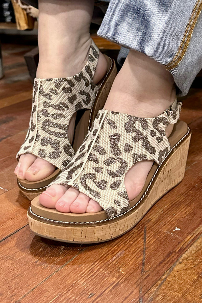 CARLEY By Corkys Tan Sparkle Leopard-Women's Shoes-Corkys-Gallop 'n Glitz- Women's Western Wear Boutique, Located in Grants Pass, Oregon