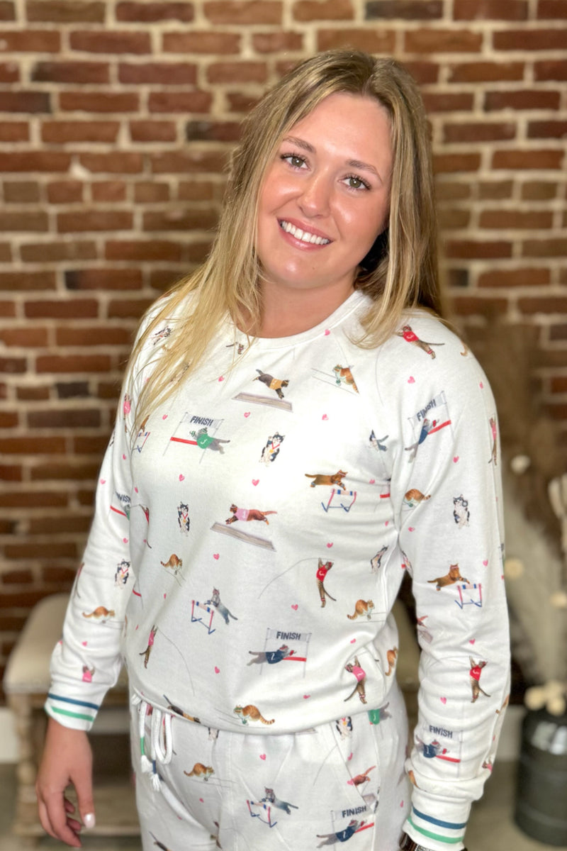 Catletics Long Sleeve Top by PJ Salavge-Pajamas-PJ Salvage-Gallop 'n Glitz- Women's Western Wear Boutique, Located in Grants Pass, Oregon