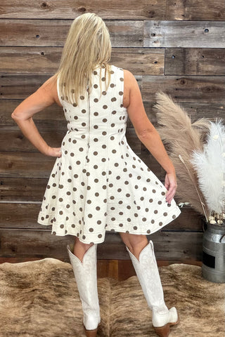Chocolate Kisses Polka Dot Dress-Dress-ee:some-Gallop 'n Glitz- Women's Western Wear Boutique, Located in Grants Pass, Oregon