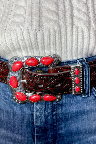 Buckle Up Belt Buckle Red-Belt-Sterling Kreek-Gallop 'n Glitz- Women's Western Wear Boutique, Located in Grants Pass, Oregon