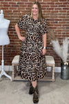 Leopard Print Button up Maxi Dress-Dress-ee:some-Gallop 'n Glitz- Women's Western Wear Boutique, Located in Grants Pass, Oregon