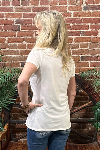 Women's BEST EVER V-Neck Tee - White-top-Sanmar-Gallop 'n Glitz- Women's Western Wear Boutique, Located in Grants Pass, Oregon