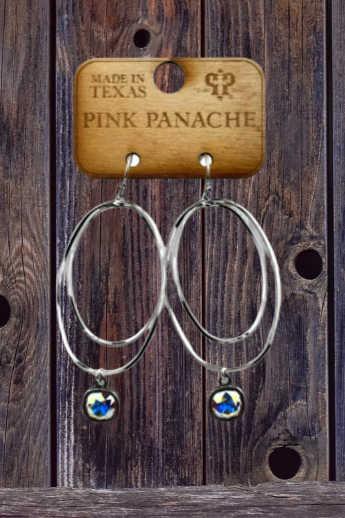 Double Oval Earring-Jewelry-Pink Panache-Gallop 'n Glitz- Women's Western Wear Boutique, Located in Grants Pass, Oregon