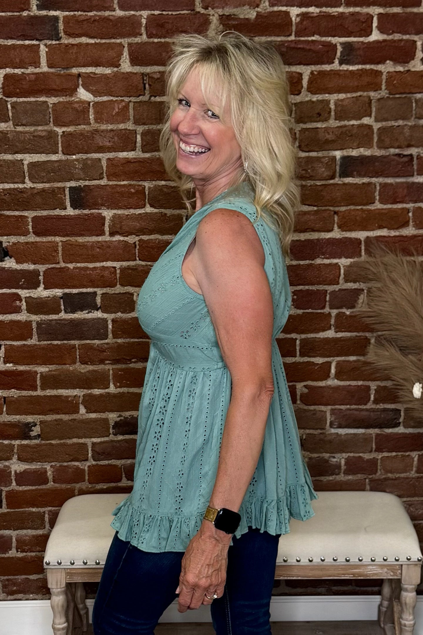 The Callie – Sleeveless Twist Front Top-top-Lola P-Gallop 'n Glitz- Women's Western Wear Boutique, Located in Grants Pass, Oregon