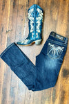 Grace in LA Easy Fit Falling For Feathers Bootcut Jean-Bootcut-Grace in LA-Gallop 'n Glitz- Women's Western Wear Boutique, Located in Grants Pass, Oregon