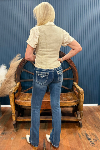 Western Emboidered Yoke Easy Fit Bootcut Jeans by Grace in LA-Bootcut-Grace in LA-Gallop 'n Glitz- Women's Western Wear Boutique, Located in Grants Pass, Oregon