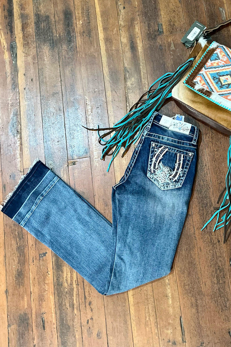 Grace in LA Easy Fit Horseshoe Bootcut-Bootcut-Grace in LA-Gallop 'n Glitz- Women's Western Wear Boutique, Located in Grants Pass, Oregon