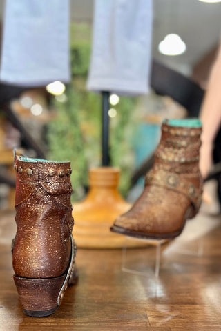 Corral West Ladies Bronze Ankle Boot-Women's Boot-Corral Boots-Gallop 'n Glitz- Women's Western Wear Boutique, Located in Grants Pass, Oregon