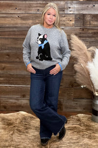 French Bulldog Sweater by PJ Salvage-top-PJ Salvage-Gallop 'n Glitz- Women's Western Wear Boutique, Located in Grants Pass, Oregon