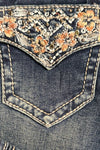 Girls Floral and Crystal Faux Flap Design Bootcut Jean by Grace in LA-Kids-Grace in LA-Gallop 'n Glitz- Women's Western Wear Boutique, Located in Grants Pass, Oregon