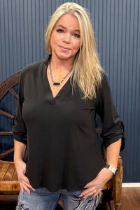 GNG EXCLUSIVE Not Your Basic Black Top-Top-Gallop 'n Glitz-Gallop 'n Glitz- Women's Western Wear Boutique, Located in Grants Pass, Oregon