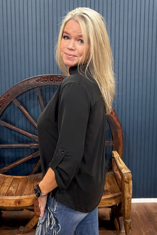 GNG EXCLUSIVE Not Your Basic Black Top-Top-Gallop 'n Glitz-Gallop 'n Glitz- Women's Western Wear Boutique, Located in Grants Pass, Oregon