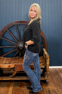 GNG EXCLUSIVE Not Your Basic Black Top-Top-Gallop 'n Glitz-Gallop 'n Glitz- Women's Western Wear Boutique, Located in Grants Pass, Oregon