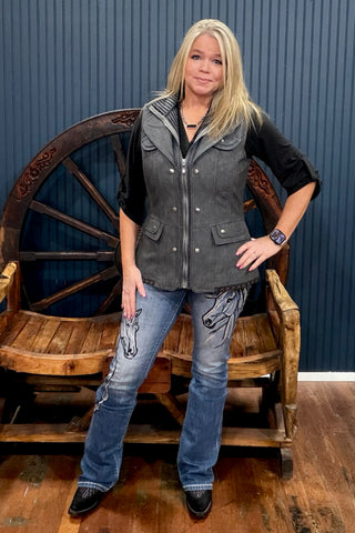 GNG EXCLUSIVE Not Your Basic Black Top-Top-Gallop 'n Glitz-Gallop 'n Glitz- Women's Western Wear Boutique, Located in Grants Pass, Oregon