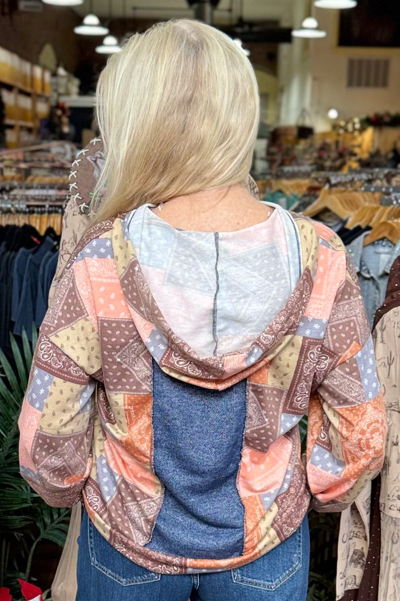 The Prairie Bandana Hoodie-Door Buster-Kori America-Gallop 'n Glitz- Women's Western Wear Boutique, Located in Grants Pass, Oregon