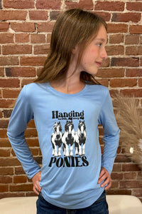 Girls Hanging With My Ponies Long Sleeve by Roper-Girls Top-Roper/Stetson-Gallop 'n Glitz- Women's Western Wear Boutique, Located in Grants Pass, Oregon